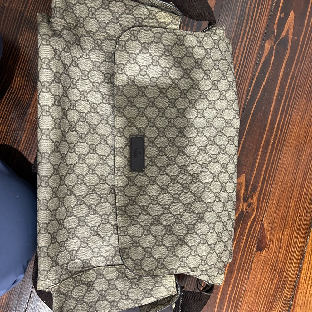 Gucci Beige and Brown Monogram Shoulder Bag